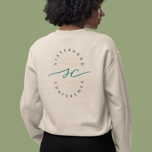 Sisterhood (front and back logo) - Unisex Sponge Fleece Drop Shoulder Crewneck Sweatshirt Thumbnail
